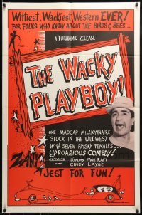 9y939 WACKY PLAYBOY 1sh 1963 Tommy Moe Raft stuck in the wild west with seven frisky females!