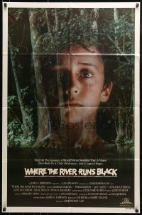 9y958 WHERE THE RIVER RUNS BLACK int'l 1sh 1986 Charles Durning, image of boy lost in the Amazon!