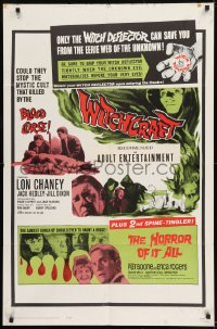 9y974 WITCHCRAFT/HORROR OF IT ALL 1sh 1964 Lon Chaney Jr, they returned to reap BLOOD HAVOC!