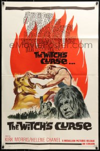 9y975 WITCH'S CURSE 1sh 1963 Kirk Morris as Maciste walked with 100 years of terror & death!
