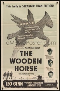 9y979 WOODEN HORSE 1sh 1951 Anthony Steel, Leo Genn, Danish actress Lis Lowert featured!