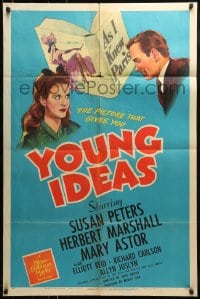 9y993 YOUNG IDEAS 1sh 1943 Susan Peters & Elliott Reid in early Jules Dassin romance!