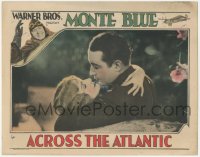 9z015 ACROSS THE ATLANTIC LC 1928 romantic c/u of Edna Murphy & Monte Blue about to kiss!