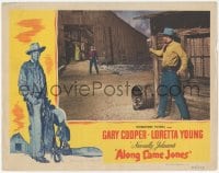 9z026 ALONG CAME JONES LC 1945 Gary Cooper, Loretta Young & Dan Duryea, Norman Rockwell border art!