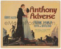 9z038 ANTHONY ADVERSE TC 1936 full-length Fredric March & Olivia de Havilland embracing!