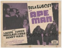 9z040 APE MAN TC R1949 great image of bearded Bela Lugosi holding ape's hand, ultra rare!