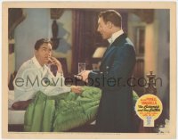 9z054 BARONESS & THE BUTLER LC 1938 butler brings a drink to smoking William Powell in bed!
