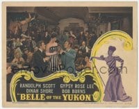 9z062 BELLE OF THE YUKON LC 1944 Randolph Scott pours of champagne for sexy Gypsy Rose Lee!