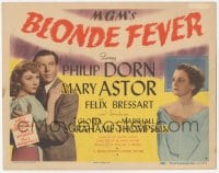 9z086 BLONDE FEVER TC 1944 Philip Dorn, Mary Astor, sexy Gloria Grahame in her first film!