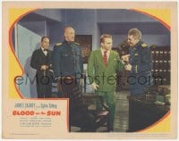 9z089 BLOOD ON THE SUN LC 1945 close up of James Cagney with Japanese military officers!