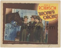 9z106 BROTHER ORCHID LC 1940 smiling Edward G Robinson in race horse stable with two guys!