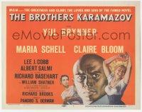 9z107 BROTHERS KARAMAZOV TC 1958 huge headshot of Yul Brynner, sexy Maria Schell & Claire Bloom!