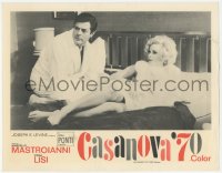 9z134 CASANOVA '70 LC 1965 close up of Marcello Mastroianni & sexy Virna Lisi in bed!