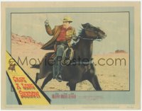 9z137 CAST A LONG SHADOW LC #5 1959 best image of cowboy Audie Murphy with gun drawn on horseback!
