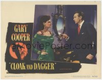 9z156 CLOAK & DAGGER LC #8 1946 Gary Cooper points accusing finger at Lilli Palmer, Fritz Lang!
