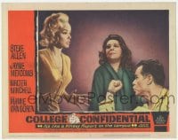 9z159 COLLEGE CONFIDENTIAL LC #6 1960 c/u of Elisha Cook Jr. threatening sexy Mamie Van Doren!