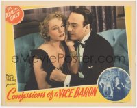 9z169 CONFESSIONS OF A VICE BARON LC 1942 romantic close up of Willy Costello & sexy Veola Vonn!