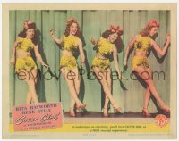 9z176 COVER GIRL LC 1944 sexiest full-length Rita Hayworth dancing on stage with three girls!