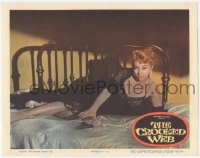 9z182 CROOKED WEB LC 1955 best image of sexy bad girl Mari Blanchard full-length on bed with gun!