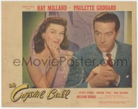 9z188 CRYSTAL BALL LC 1943 close up of wide-eyed Ray Milland & sexy Paulette Goddard!