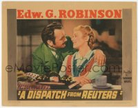 9z225 DISPATCH FROM REUTERS LC 1940 romantic close up of Edward G. Robinson & Edna Best!