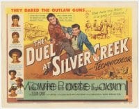 9z238 DUEL AT SILVER CREEK TC 1952 Audie Murphy & Stephen McNally dared the outlaw guns!
