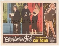 9z247 EVERYBODY'S GIRL LC 1950 gorgeous burlesque stripper Gay Dawn tries to seduce older men!