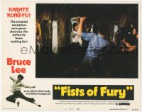 9z262 FISTS OF FURY LC #2 1973 tough Bruce Lee fighting gang of bad guys in their hideout!