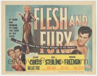 9z266 FLESH & FURY TC 1952 great images of boxer Tony Curtis, sexiest Jan Sterling, Mona Freeman!