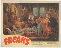 9z279 FREAKS LC R1949 Tod Browning classic, great image of many top cast members around bed!