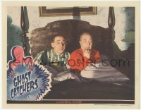 9z302 GHOST CATCHERS LC 1944 close up of Ole Olsen & Chic Johnson looking scared in bed!
