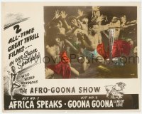 9z328 GOONA GOONA/AFRICA SPEAKS color photolobby 1940s exploitive jungle safari documentary!