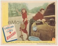 9z345 HAZARD LC #8 1948 Paulette Goddard hitchhikes when MacDonald Carey's car breaks down!