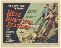 9z352 HELL BENT FOR LEATHER TC 1960 art of Audie Murphy with shotgun protecting Felicia Farr!