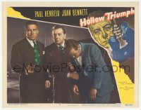 9z364 HOLLOW TRIUMPH LC #6 1948 Paul Henreid carries wounded man by huge guy with gun!