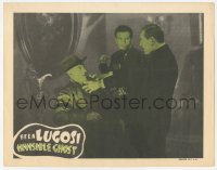 9z408 INVISIBLE GHOST LC R1949 enraged Bela Lugosi reaching for seated man's throat!