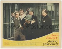 9z430 JOHNNY COME LATELY LC 1943 cops try to pull bandaged James Cagney out of jail cell!