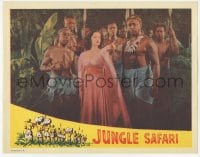 9z437 JUNGLE SAFARI LC 1956 close up of sexy Ruth Roman ordering African natives to attack!