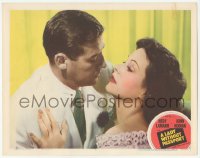 9z469 LADY WITHOUT PASSPORT LC #7 1950 romanitc close up of sexy Hedy Lamarr & John Hodiak!