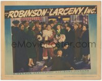 9z472 LARCENY INC. LC 1942 crowd gathers around Edward G. Robinson in Santa suit by man on ground!