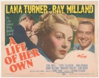 9z489 LIFE OF HER OWN TC 1950 sexy Lana Turner as Lily James who really lived, Ray Milland!