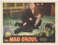 9z519 MAD GHOUL LC #5 R1949 close up of George Zucco helping monster David Bruce on the floor!