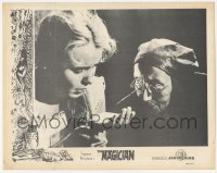 9z521 MAGICIAN LC 1959 Ingmar Bergman's classic Ansiktet, close up of worried Ingrid Thulin!