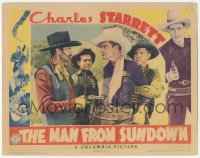 9z528 MAN FROM SUNDOWN LC 1939 bad guys capture Charles Starrett & hold him at gunpoint!