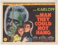 9z533 MAN THEY COULD NOT HANG TC R1947 art of Boris Karloff, who is a doctor-turned-demon!