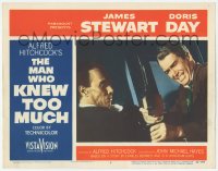 9z534 MAN WHO KNEW TOO MUCH LC #3 1956 Hitchcock, James Stewart wrestling gun from Reggie Nalder!