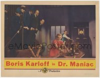 9z535 MAN WHO LIVED AGAIN LC 1936 cops watch Anna Lee experimenting in lab, Dr. Maniac, ultra rare!