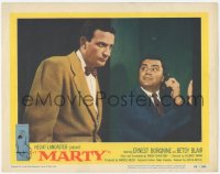 9z547 MARTY LC #7 1955 Ernest Borgnine talking on phone & staring at Joe Mantell, Paddy Chayefsky!