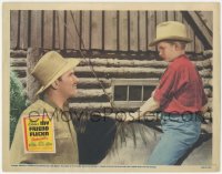 9z577 MY FRIEND FLICKA LC 1943 c/u of Preston Foster staring at young Roddy McDowall on horse!