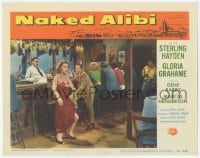 9z587 NAKED ALIBI LC #5 1954 man standing at bar watches sexy Gloria Grahame dancing!